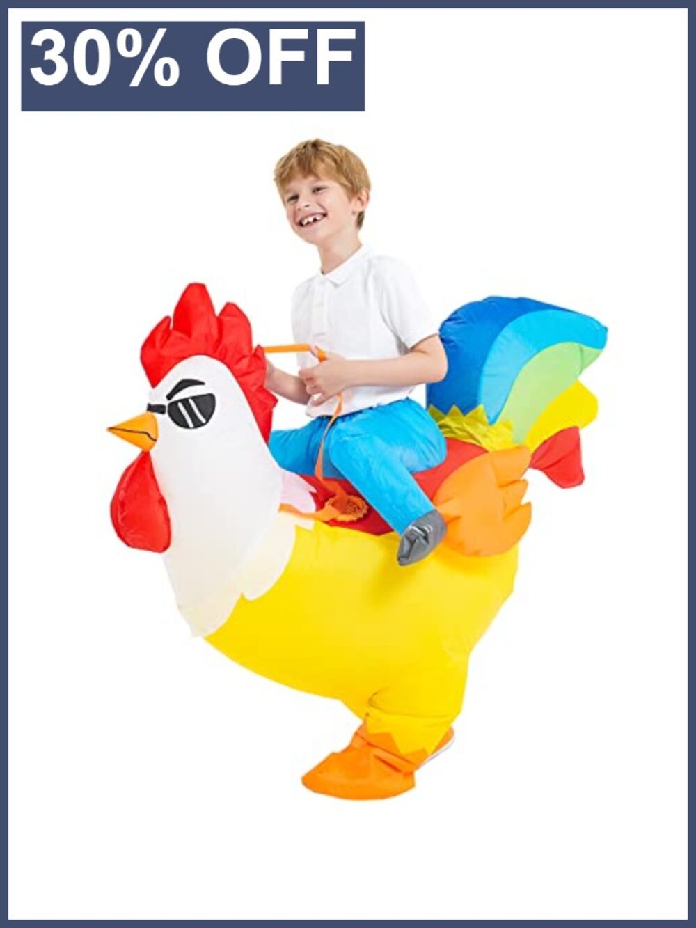 Kids Inflatable Chicken Costume Blow Up Rooster Halloween Cosplay Suit